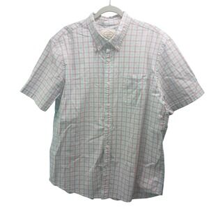 St Johns Bay Mens Classic Fit Plaid Short Sleeve Button Down Shirt XL